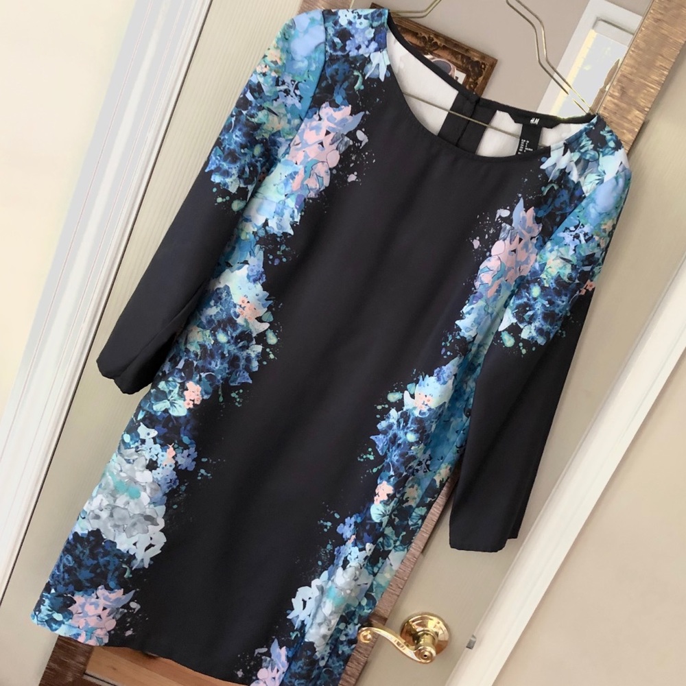 H&M black floral dress